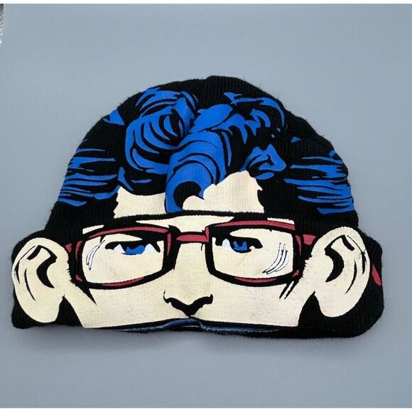 Superman Flip Down Beanie See Through Mesh Face Cover Mask Clark Kent Winter Fun - Picture 4 of 9